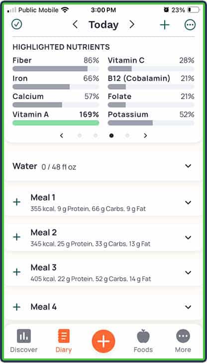 Cronometer - food quality