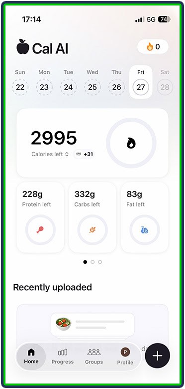 Cal AI - nutritional targets and dashboard
