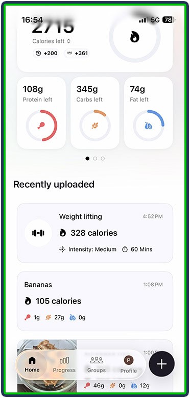 Cal AI - estimated intensity and duration