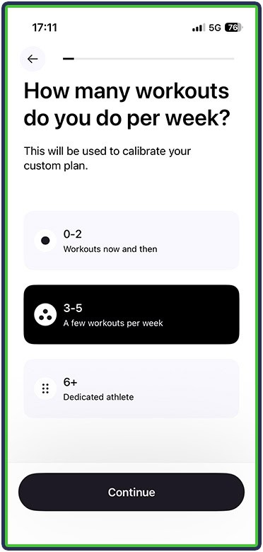 Cal AI - workouts per week