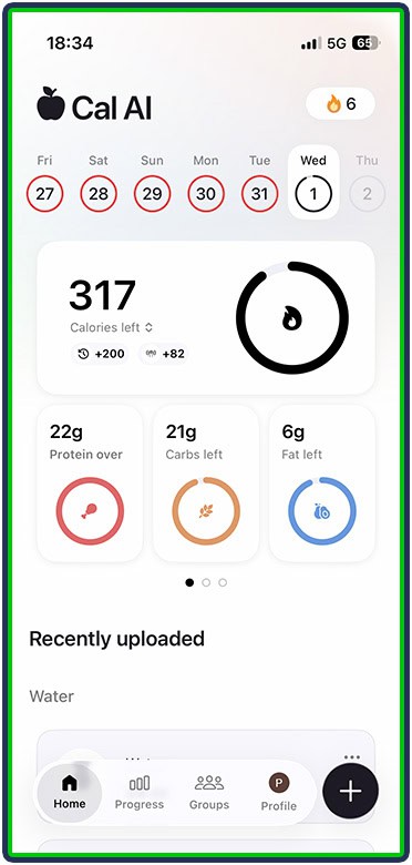 Cal AI easy dashboard