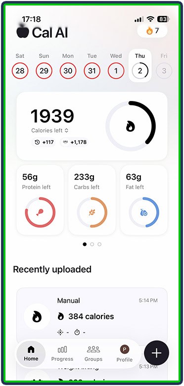 Cal AI - calories burned total
