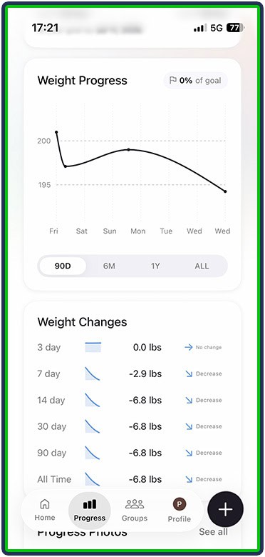 Cal AI - weight progress