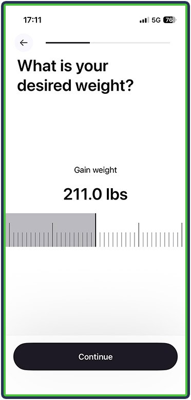 Cal AI - desired weight