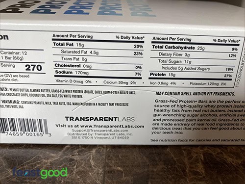 Transparent Labs Protein Bar+